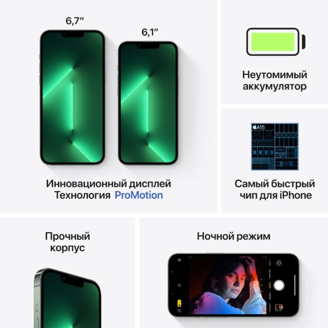 Apple iPhone 13 Pro Max, 128 ГБ, Альпийский зелёный