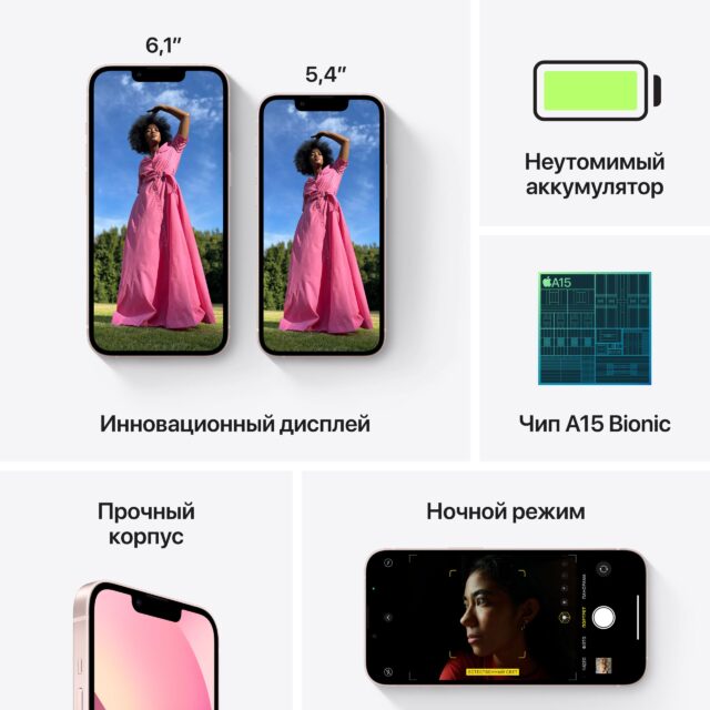 Apple iPhone 13, 128 ГБ, Розовый